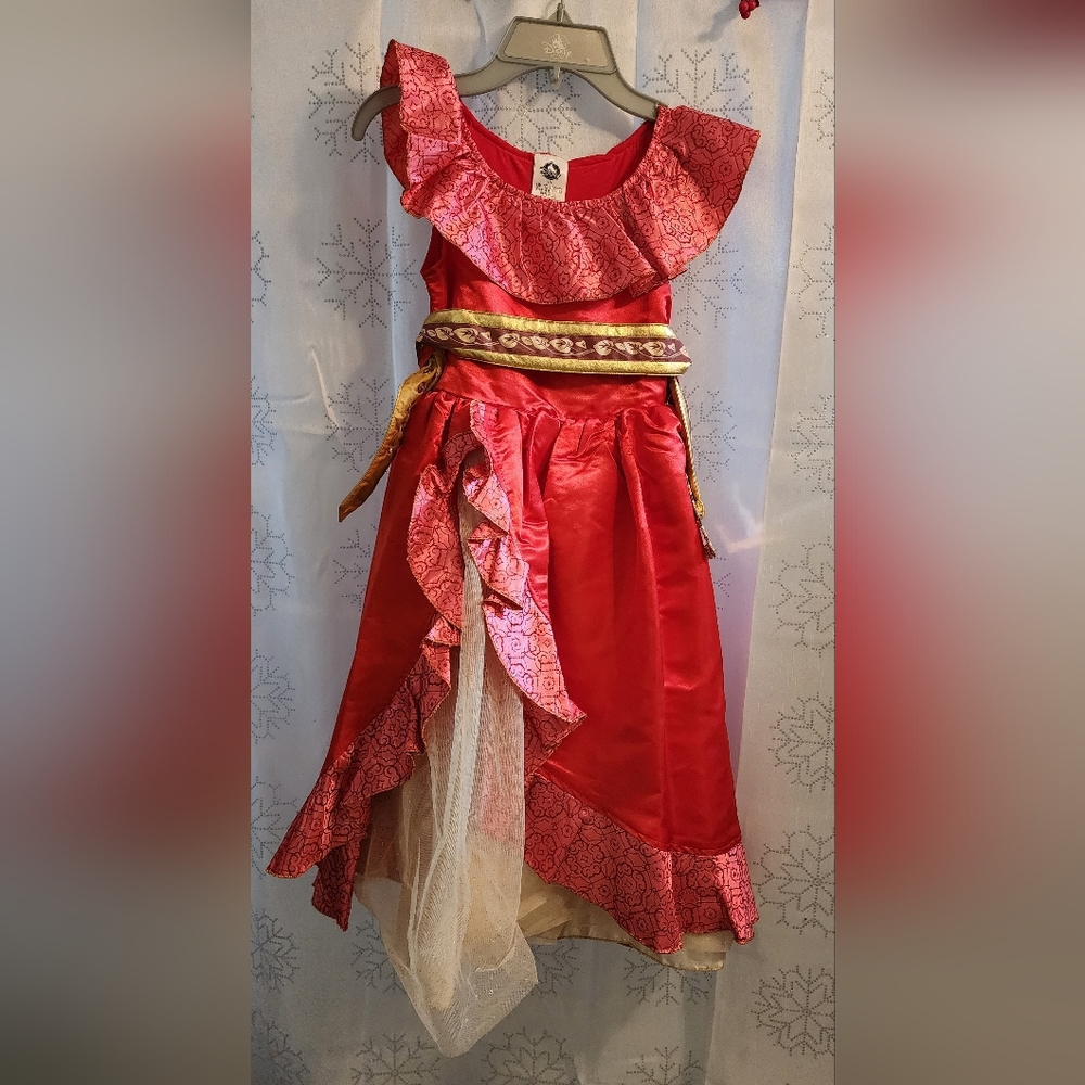 Disney Girls Red and Gold Fantasy Dress up Costume. Size 5/6 Used